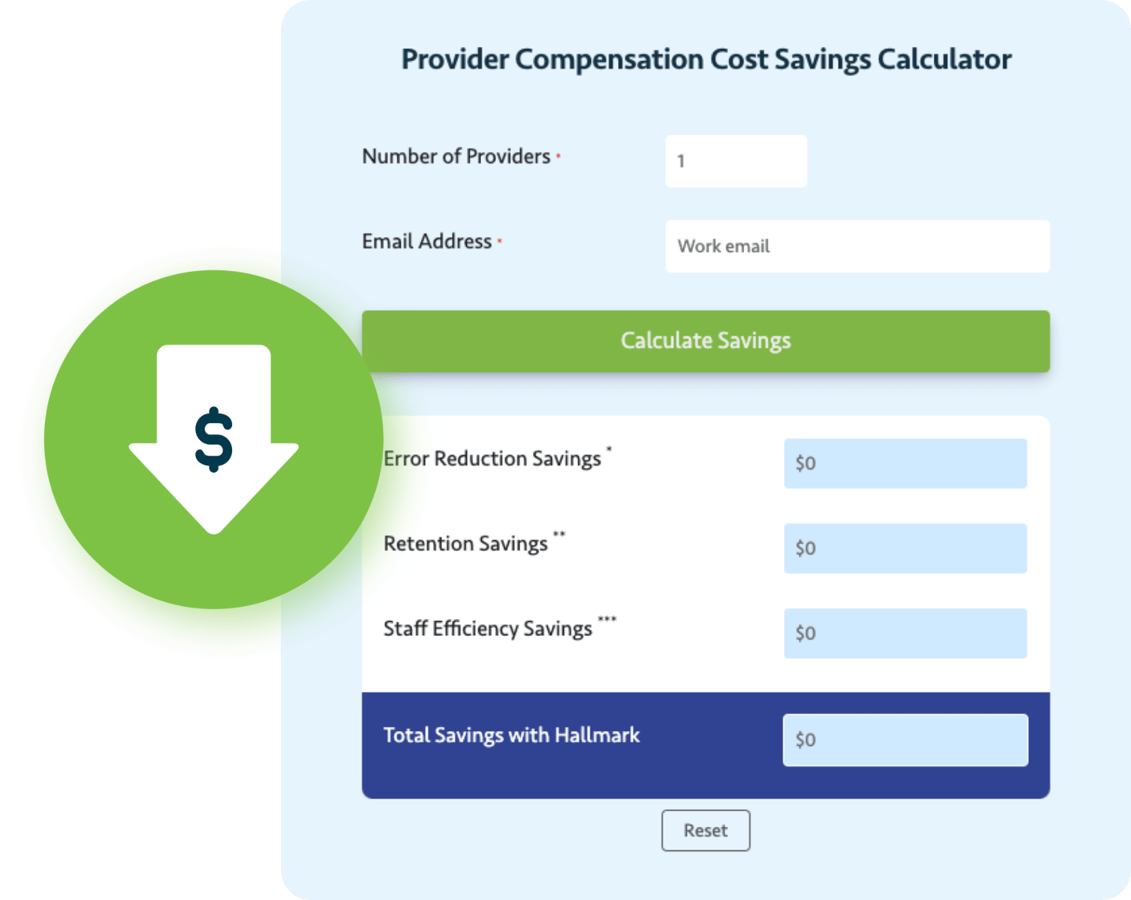 Hallmark HCS’s new Provider Compensation Savings Calculator