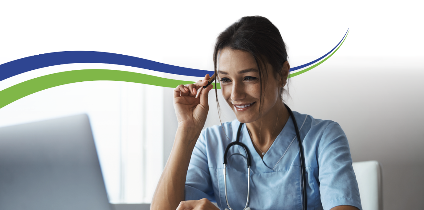 Nurse on computer